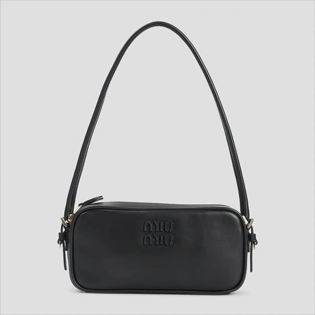 Miu Miu Rectangular Calf Leather Shoulder Bag With Zip Closure