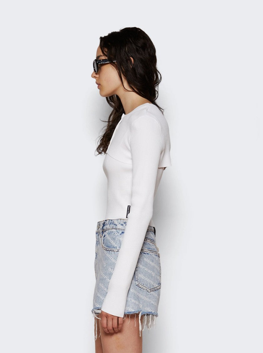 Alexander Wang Cropped Cardigan With Cami Tank Soft White