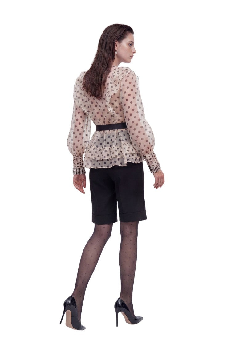 Saiid Kobeisy Cuffed Crepe Bermuda Shorts With Tailored Silhouette