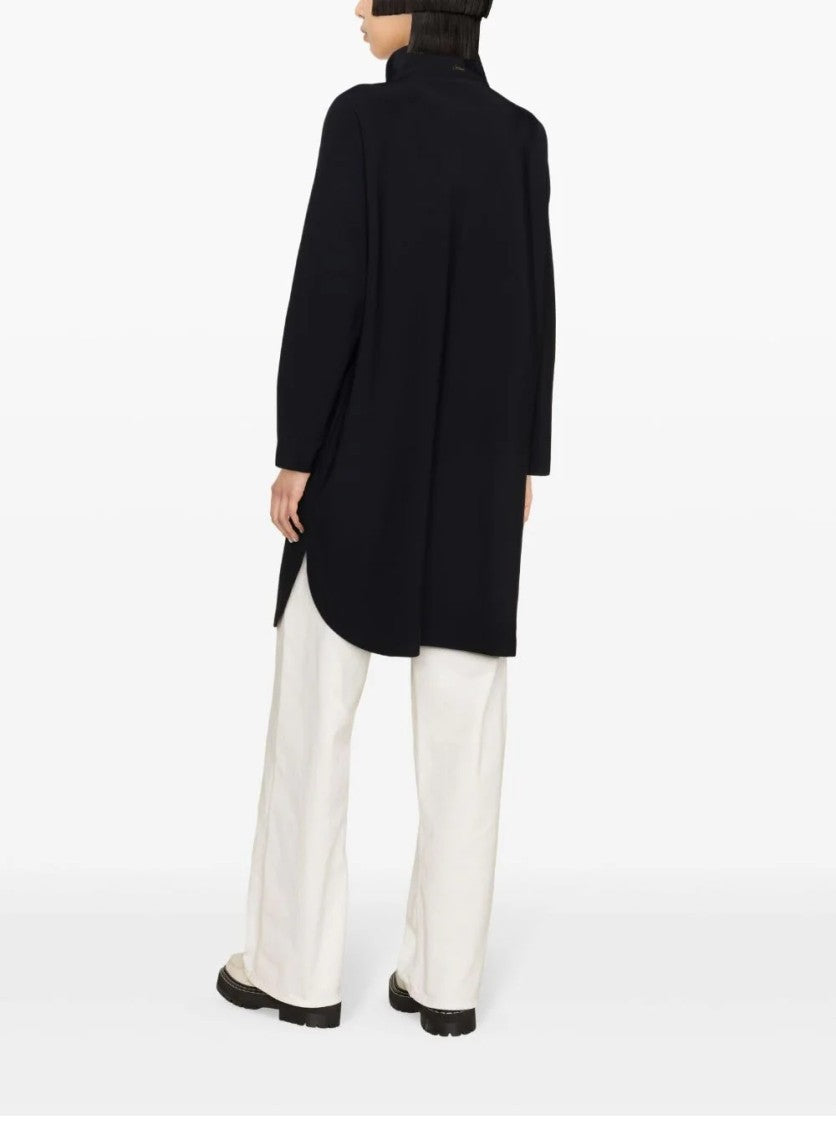 Herno Oversized Black Jacket With High Collar