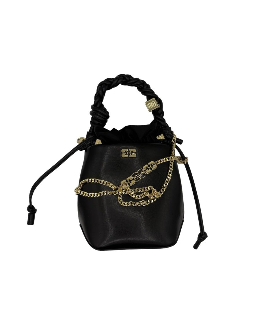 Ganni Bou Mini Oleatex Bucket Hat – Black