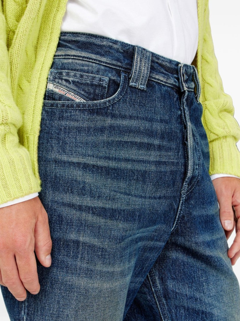 Diesel Subtle Fading Straight-Leg Silk-Nylon Blend Jeans