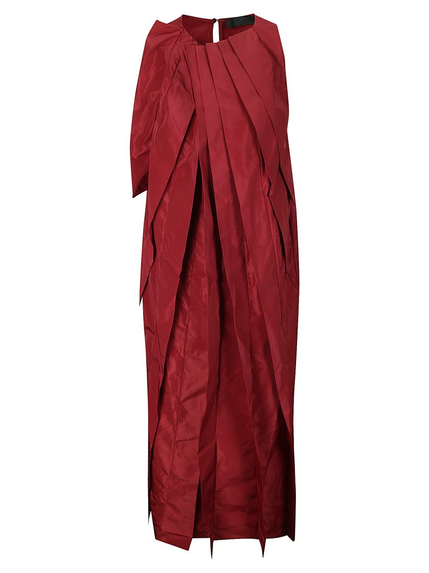 Maria Calderara Midi Pleated Taffeta Dress