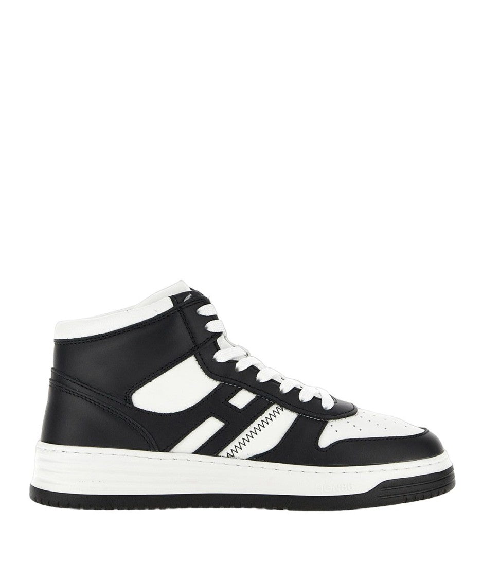 Hogan High-Top Sneakers With Zigzag Stitch Detail