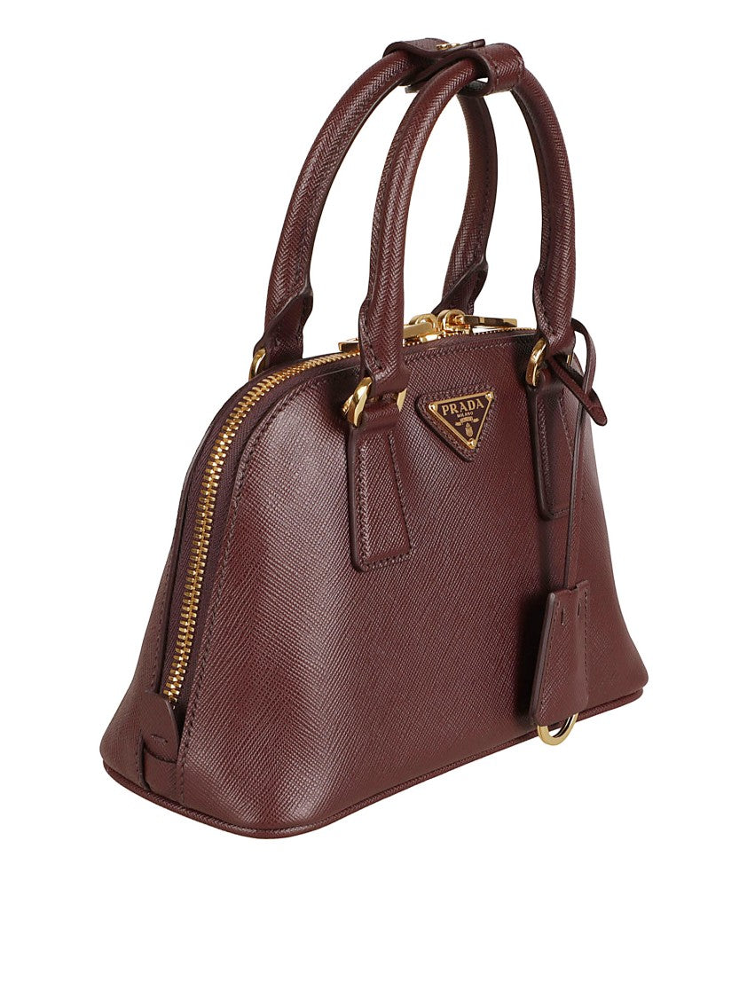 Prada Structured Mini Bag With Crosshatch Saffiano Leather