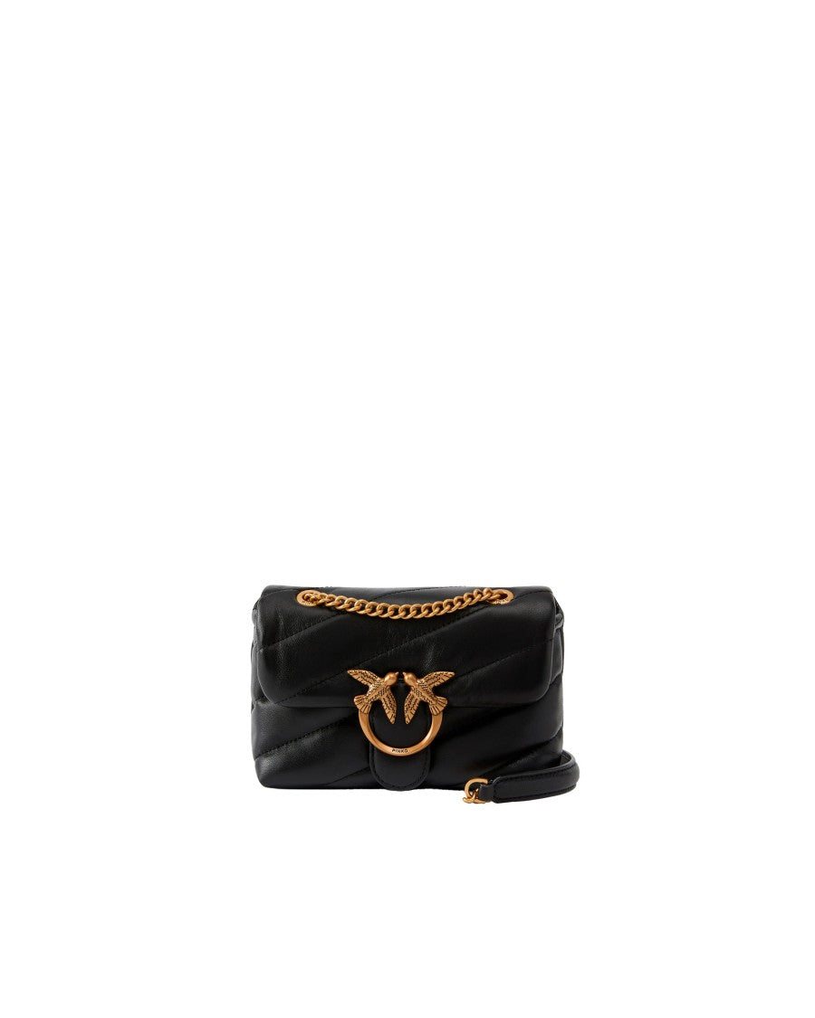 Pinko Black/Antique Gold Baby Love Bag Puff Shoulder Bag