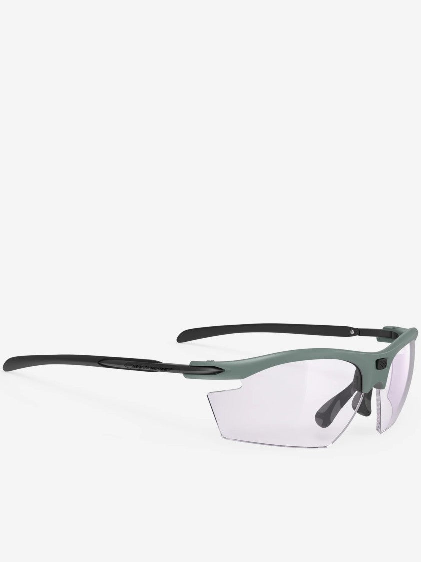 Rudy Project Matte Green Semi-Rimless Sunglasses With Ergonomic Design