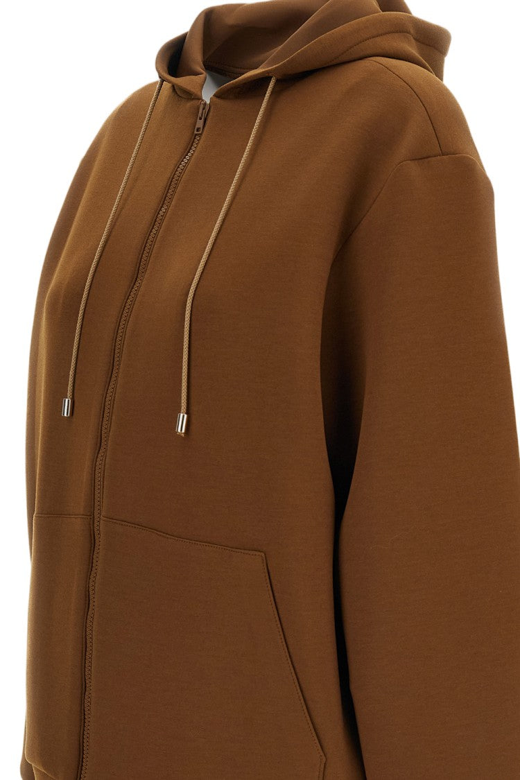 Irie' Brown Zip-Up Relaxed Hoodie