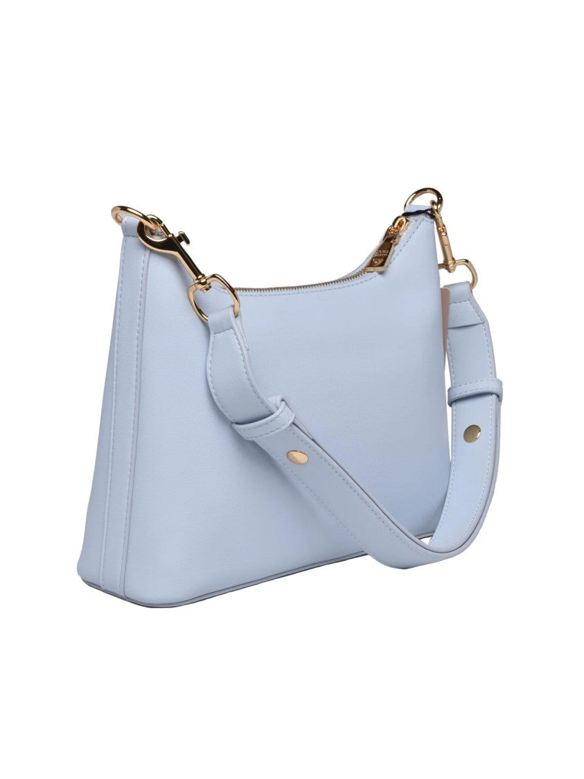 Love Moschino Light Blue Shoulder Bag With Zip Closure And Gold-Tone Hardware
