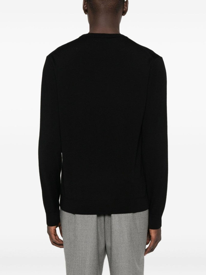 Daniele Fiesoli Merino Wool Crew Neck Sweater With Ribbed Accents