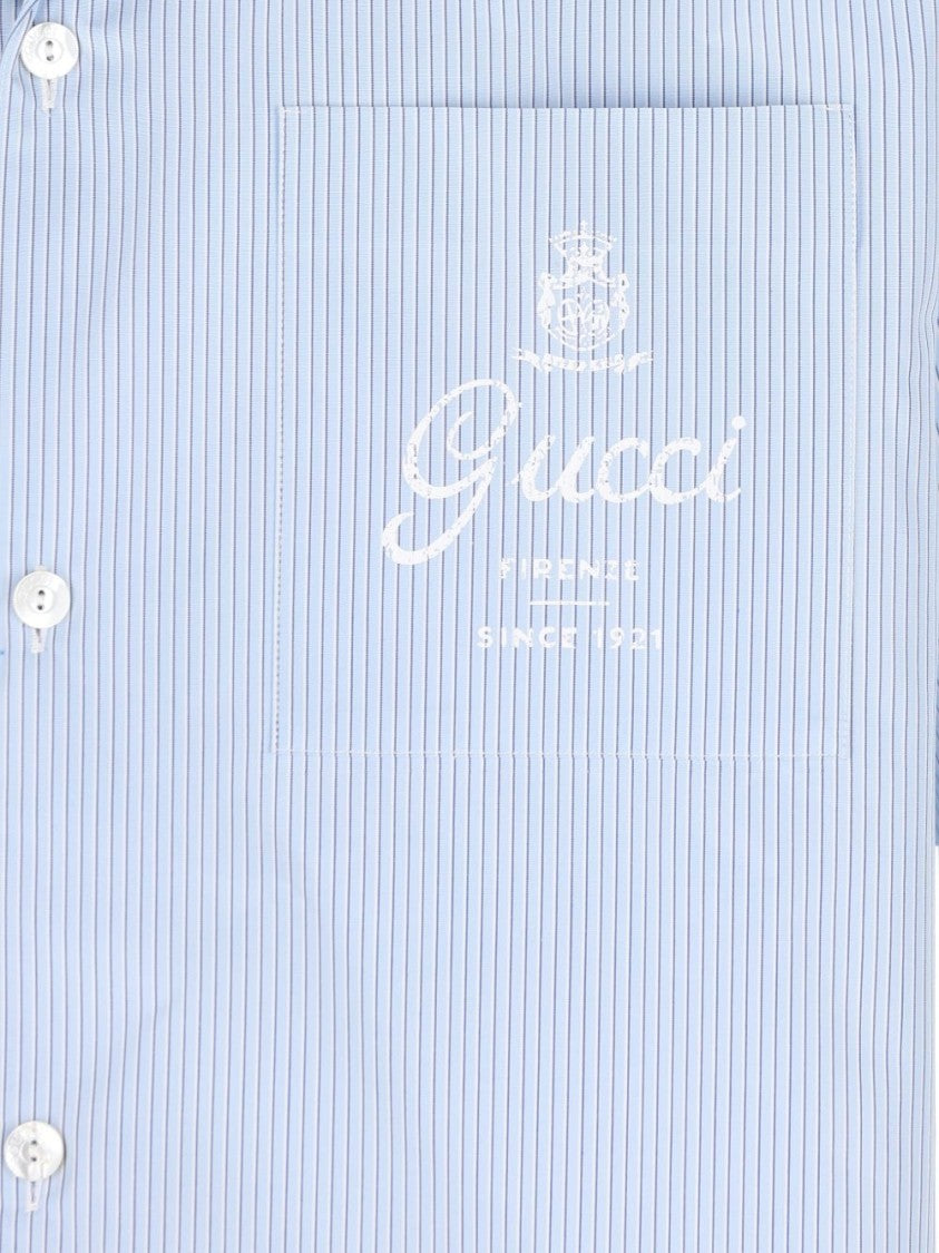 Gucci Light Blue Pinstripe Casual Shirt