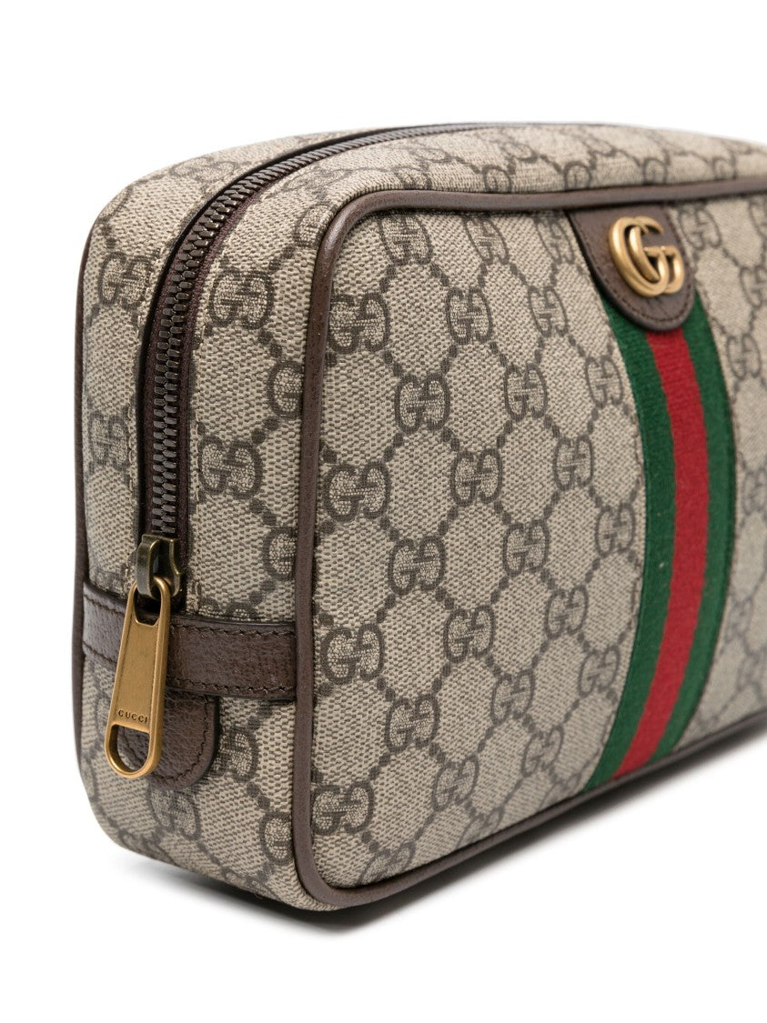 Gucci Beige Gg Monogram Canvas Toiletry Bag