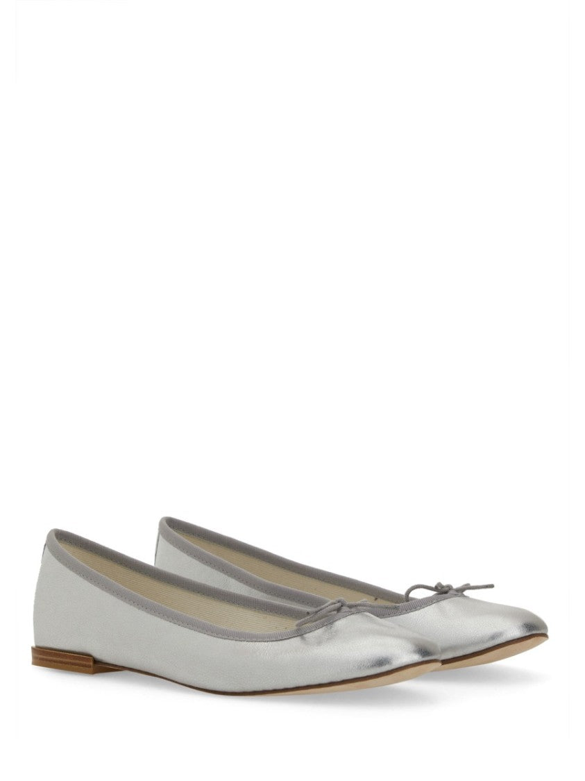 Repetto Neutrals Cendrillon Metallic Bow Detail Flats