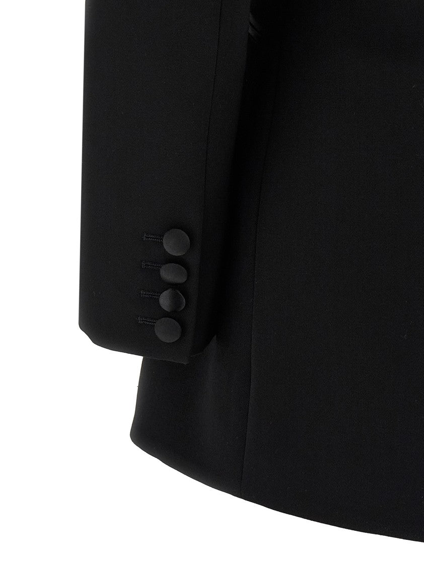 Givenchy Pleated Back Blazer With Satin Accents