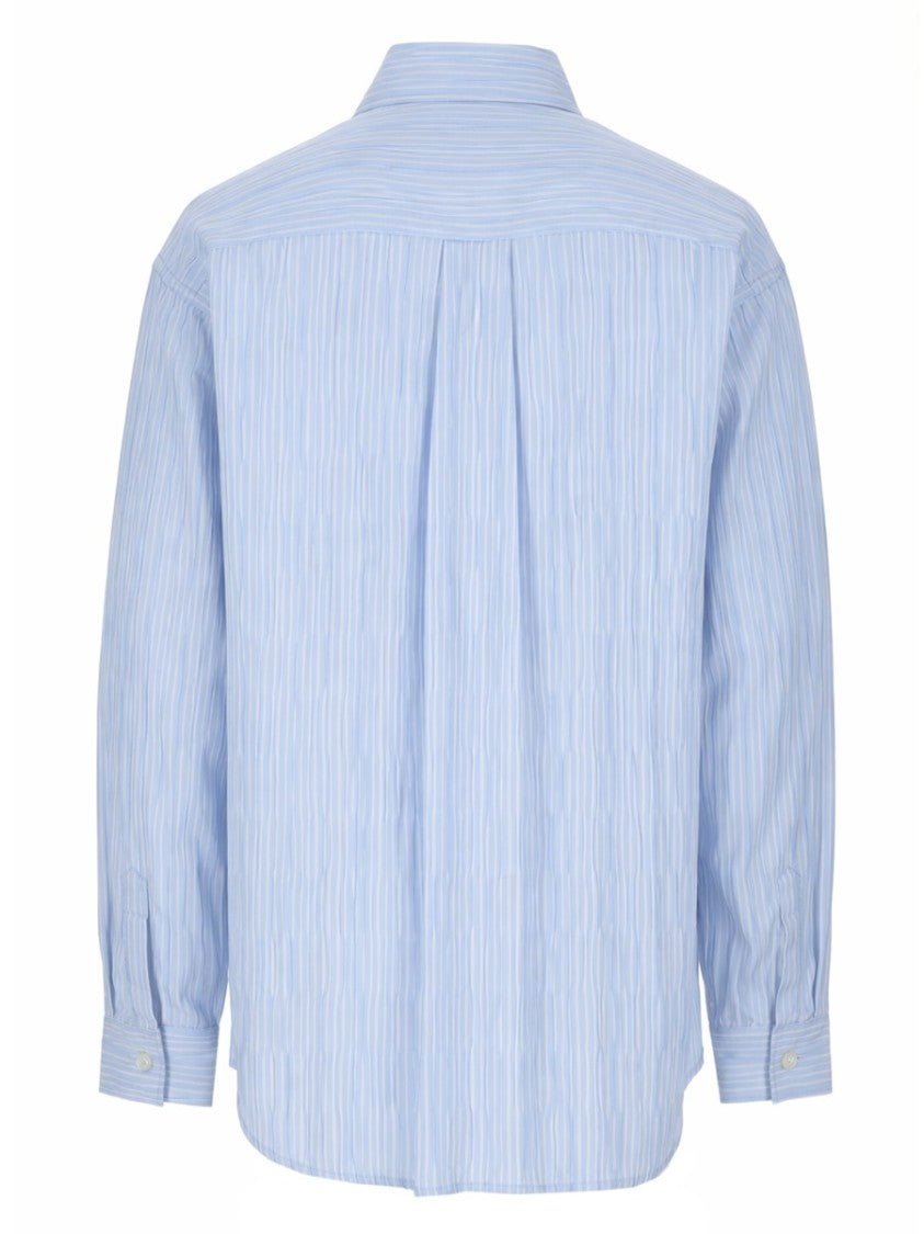Amish Crinckle Relaxed Fit Vertical Stripes Shirt