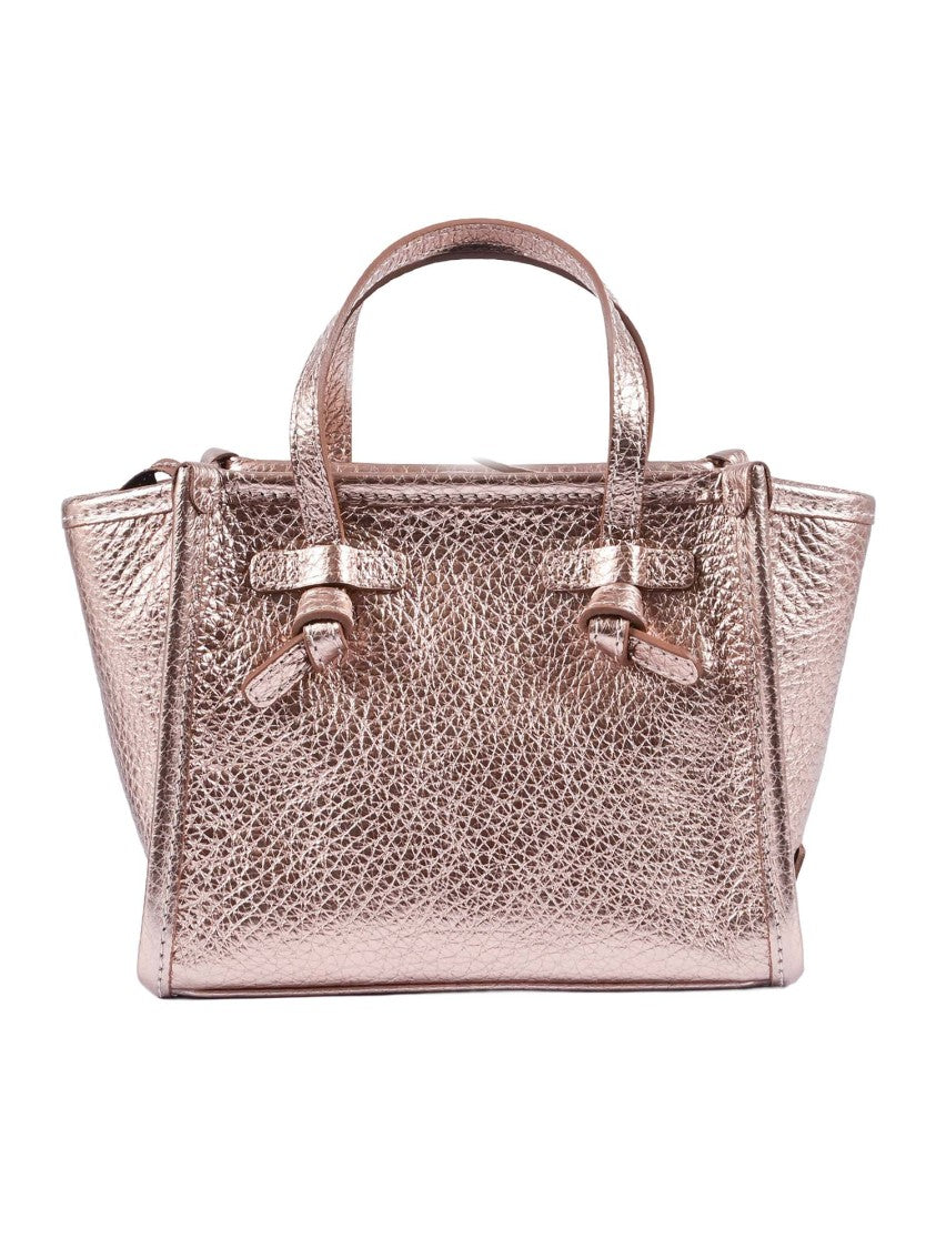 Gianni Chiarini Structured Textured Metallic Shoulder Bag