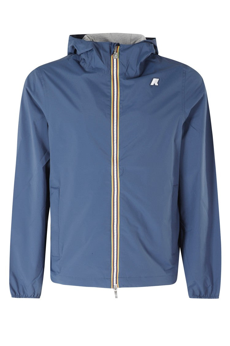 K-Way Insignia Blue Jack Stretch Hooded Nylon Jacket