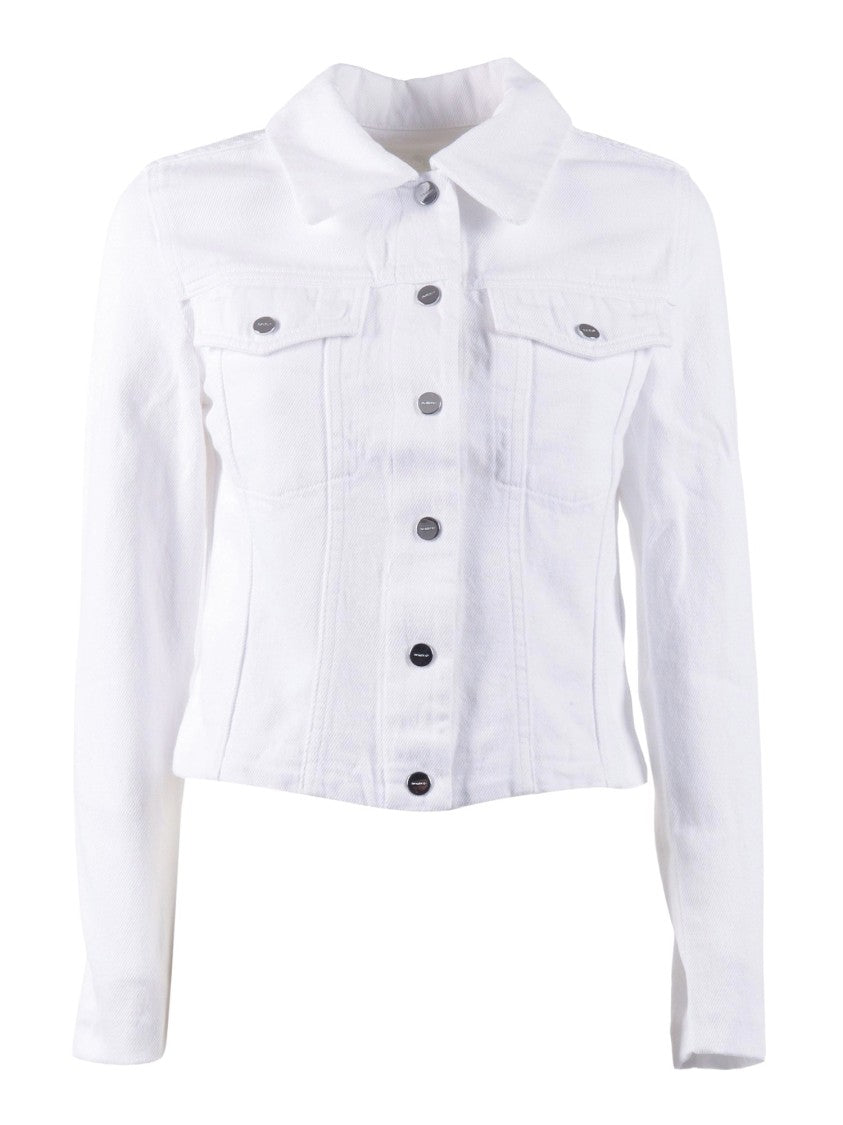 Dondup White Cotton Casual Utility Jacket