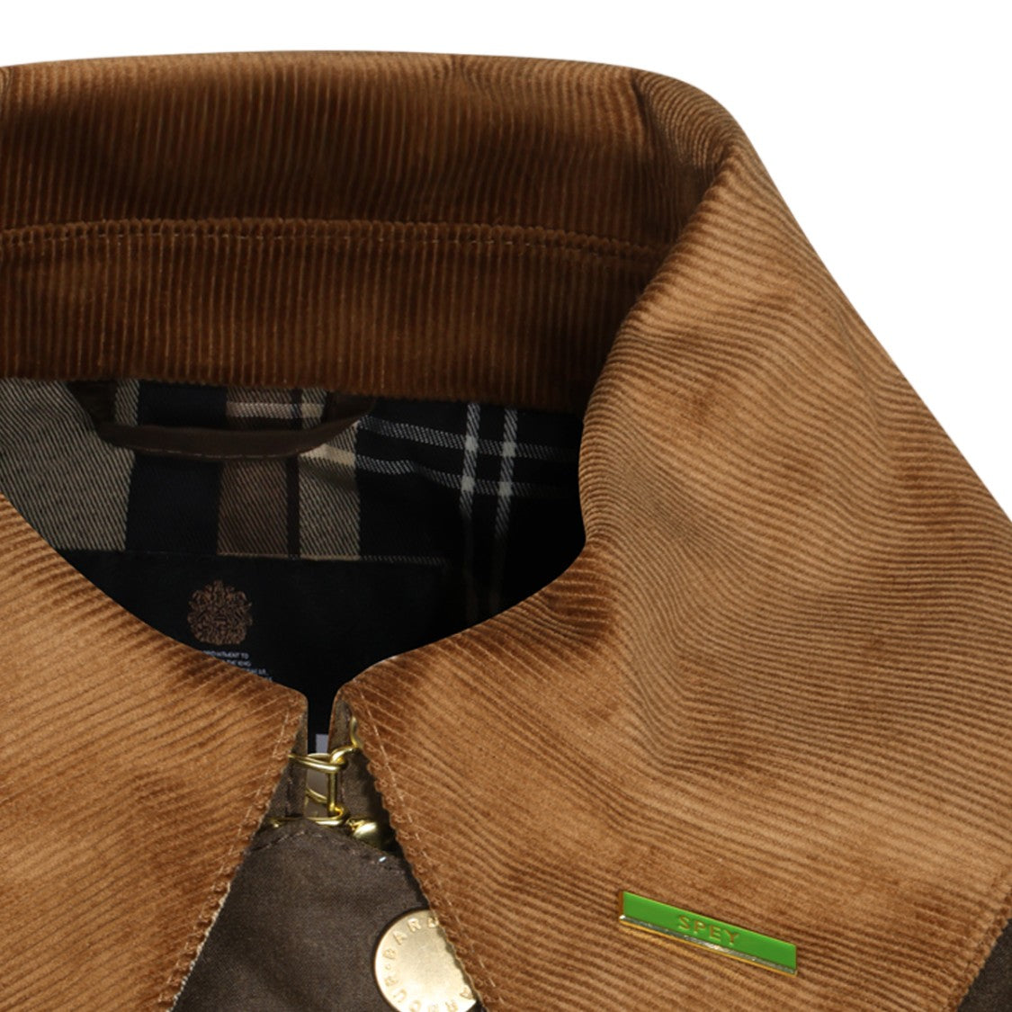 Barbour Dark Olive Waxed Corduroy Collar Jacket