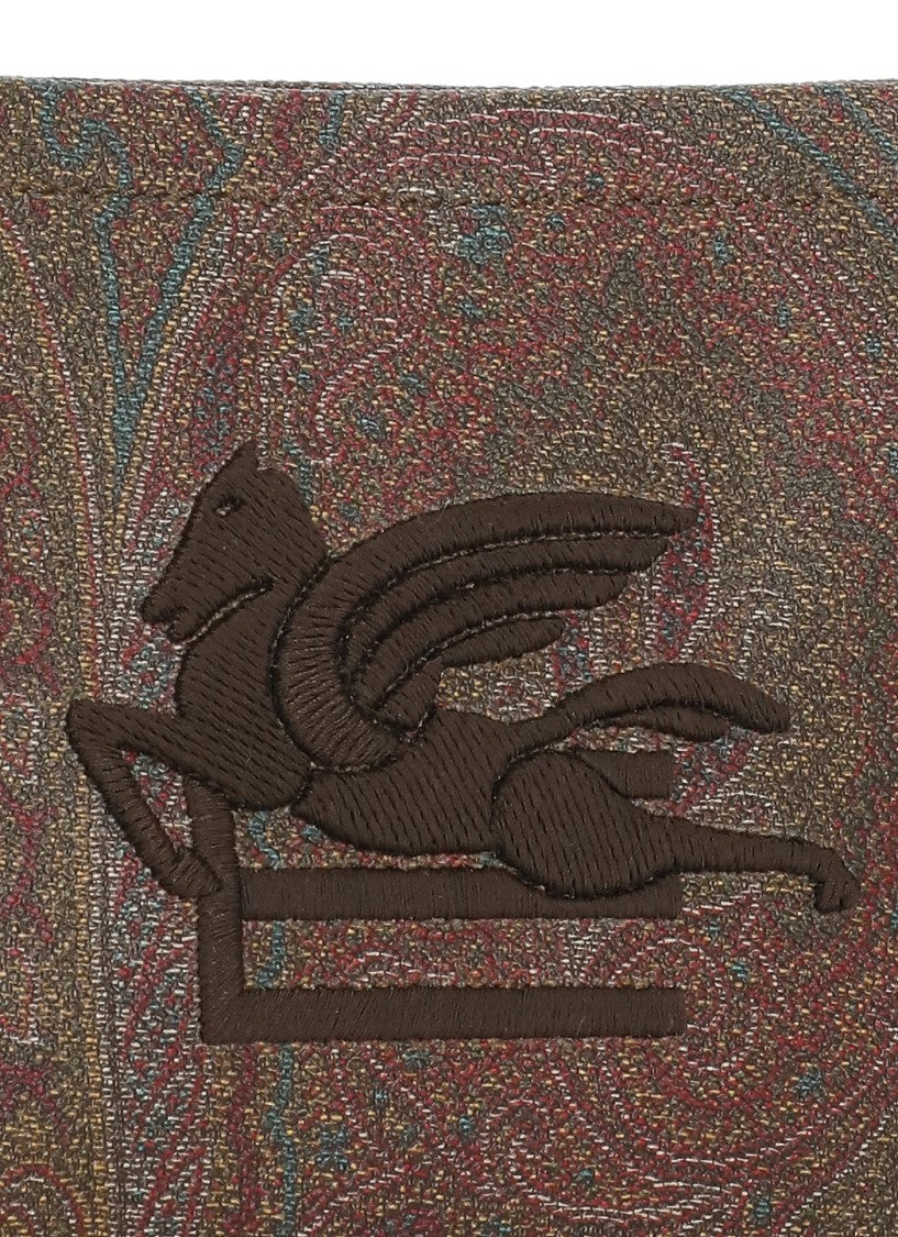 Etro Intricate Paisley Patterned Pochette With Embroidered Logo