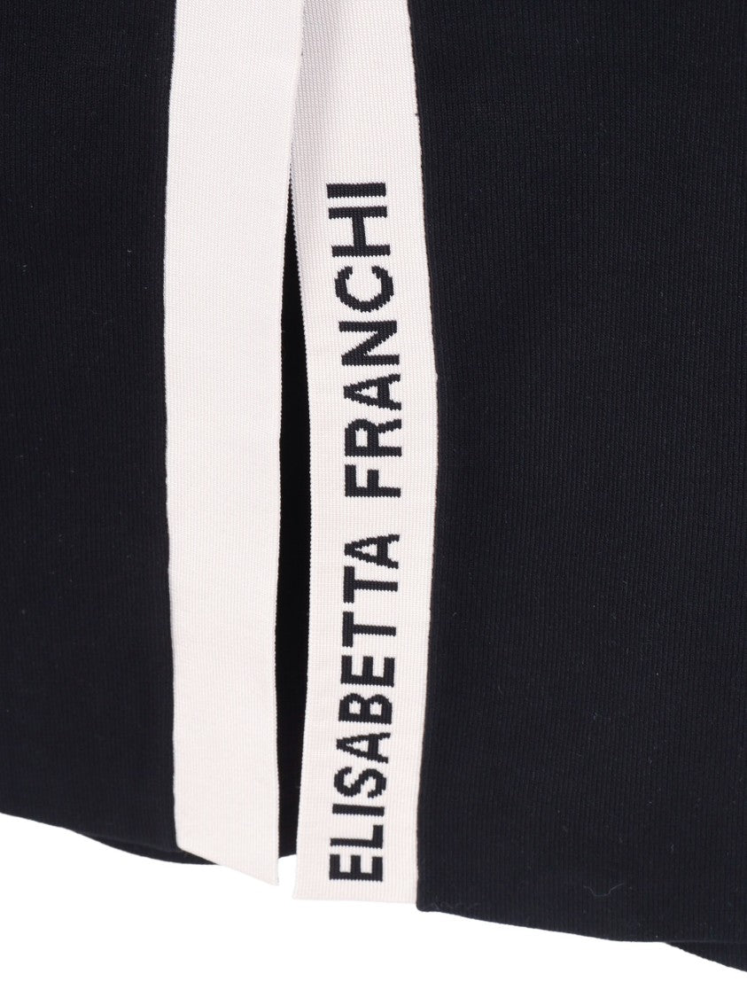 Elisabetta Franchi Sleeveless Tricot Contrast Gold Tank Top