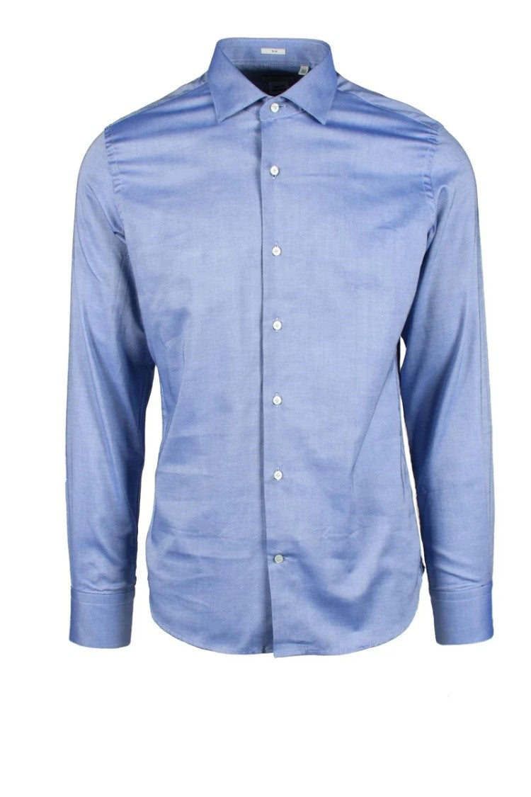 Himon's Blue Tailored Cotton Shirt