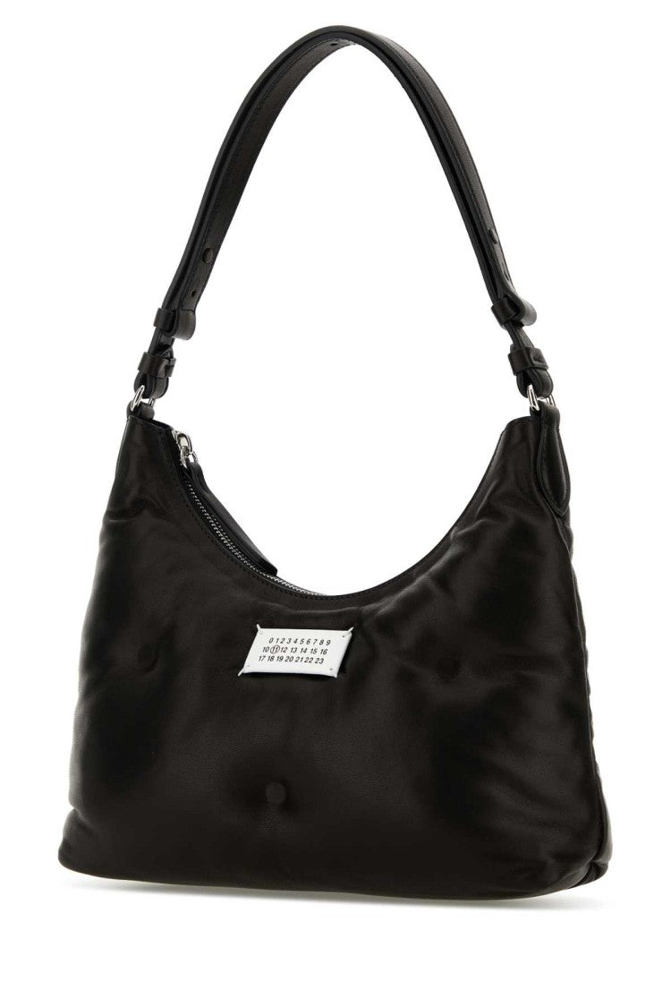Maison Margiela Black Nappa Leather Small Glam Slam Hobo Shoulder Bag