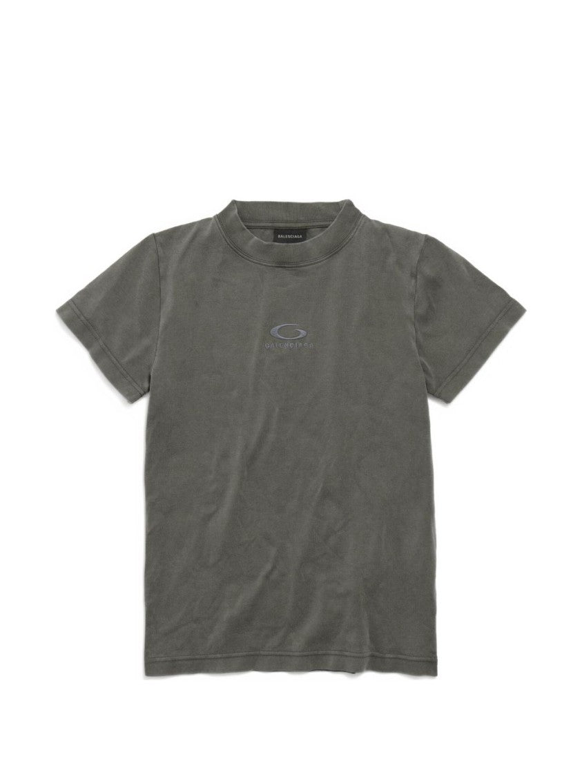 Balenciaga Washed Grey Cotton T-Shirt