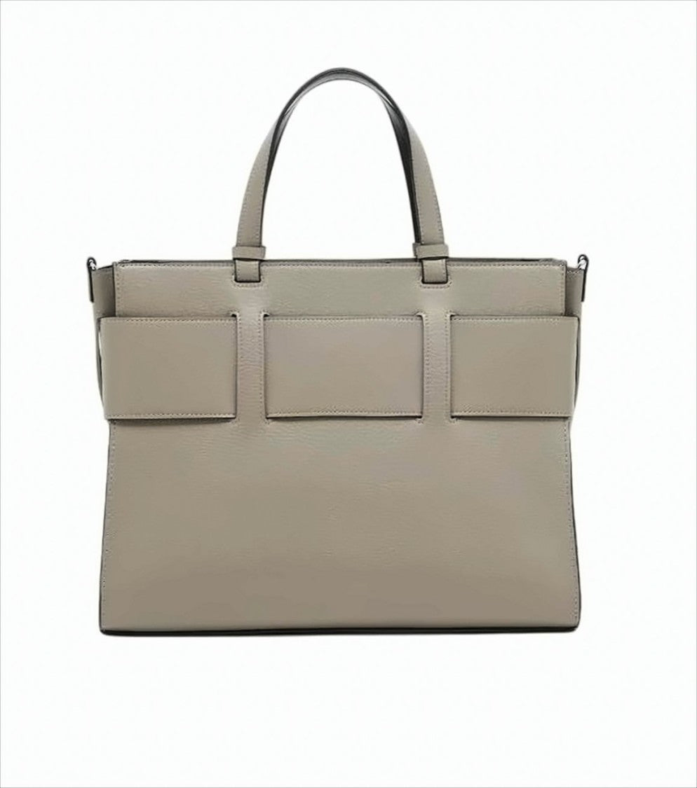 Armani Exchange Structured Beige Tote Bag