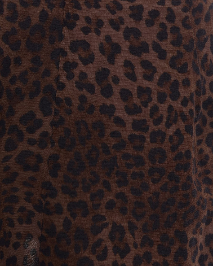 Mc2 Saint Barth Lightweight Linen Shorts With All-Over Leopard Print