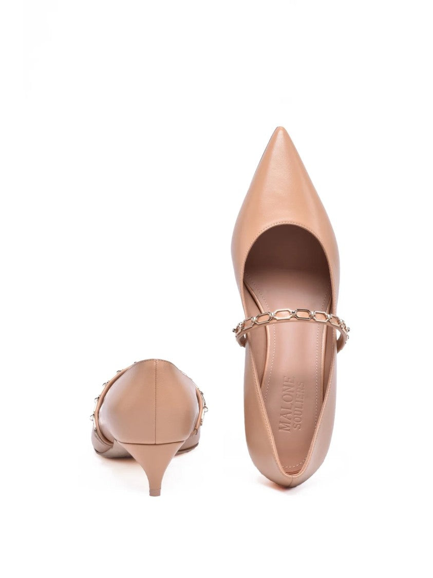 Malone Souliers Beige Leather Women's Pumps
