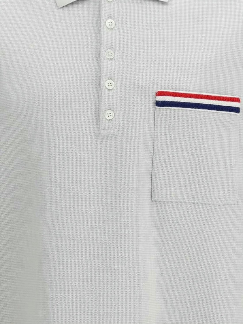 Thom Browne Multicolour Textured Weave Striped Accent Polo