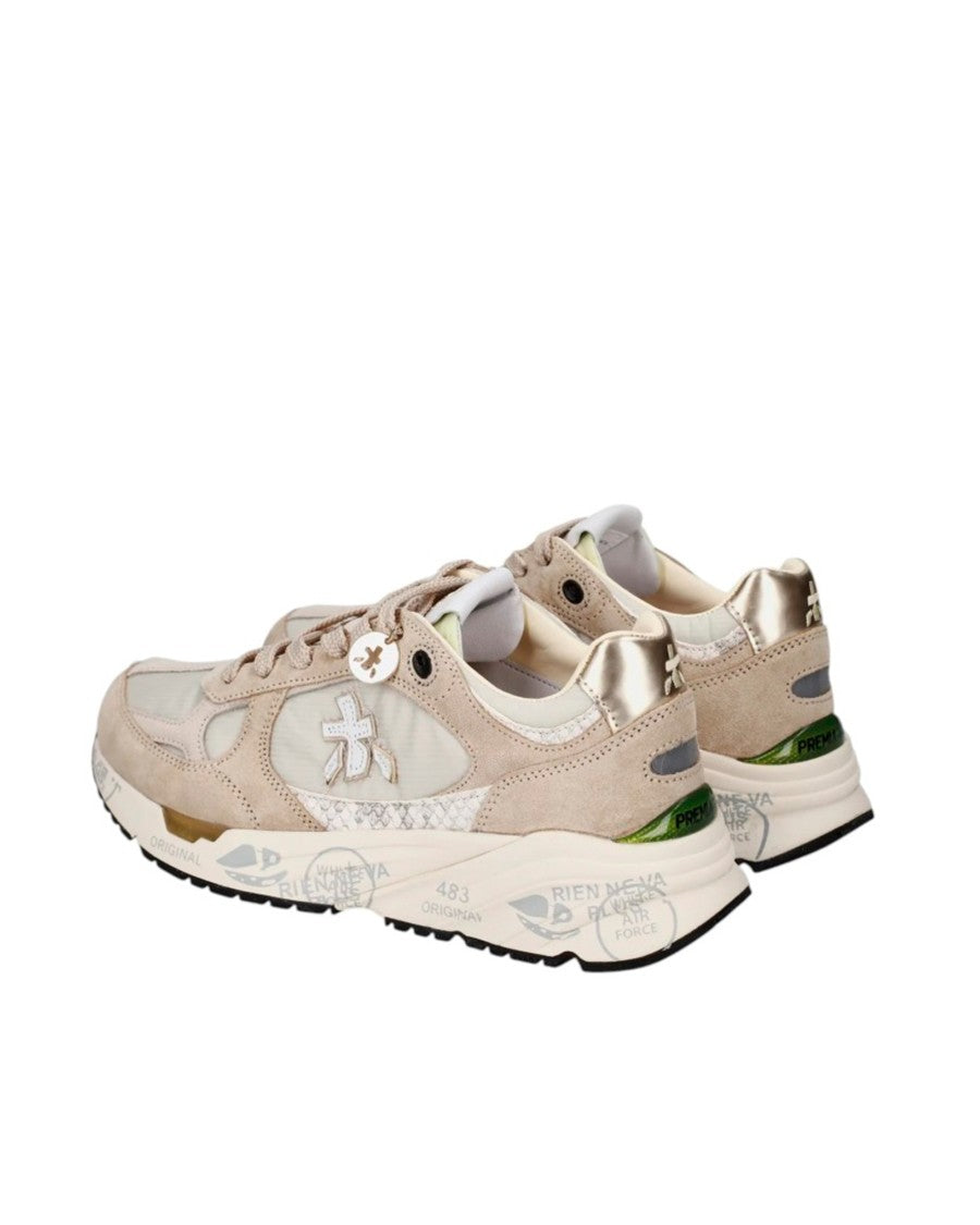 Premiata Modern Beige Sneakers With Distinctive 90S Inspiration