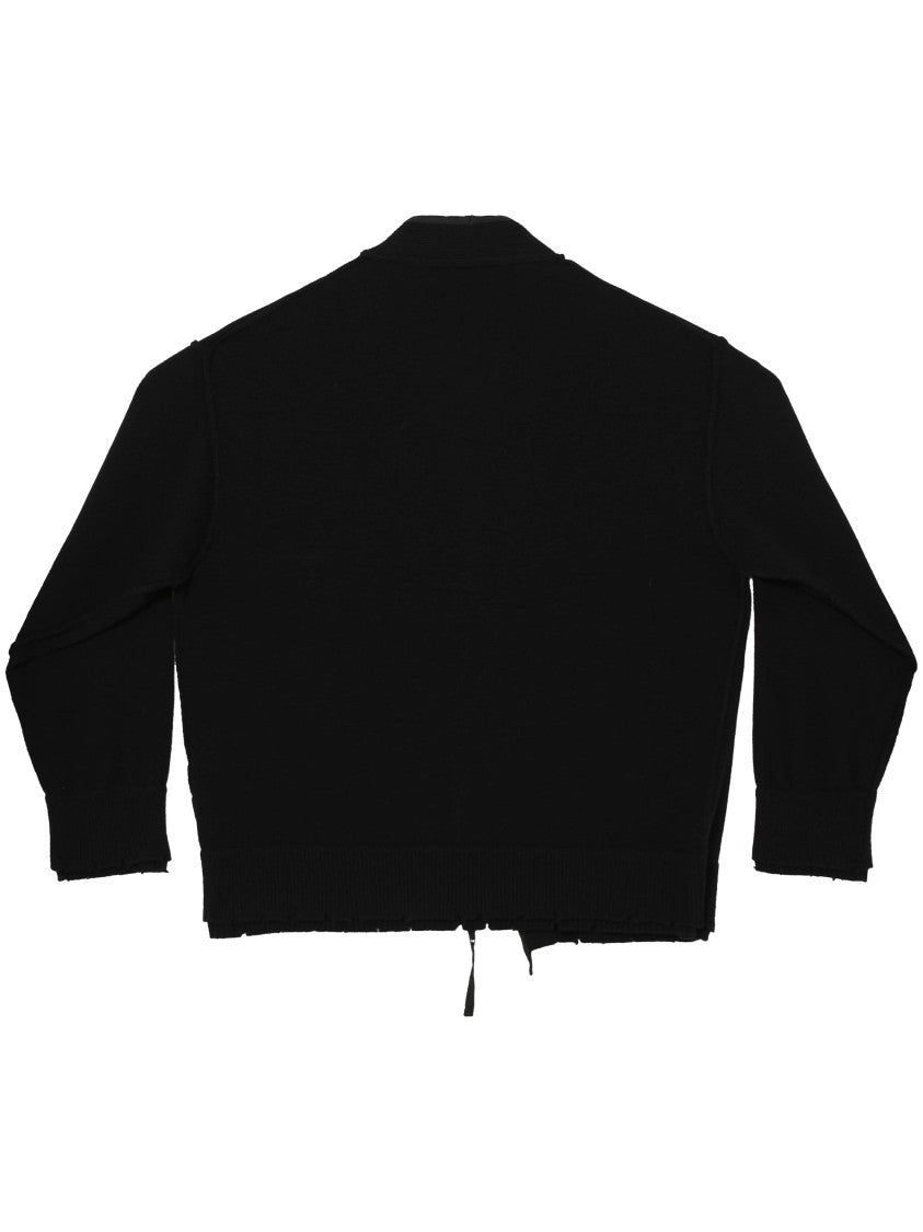 Federico Cina Corset-Inspired Distressed Cardigan With Vintage Vibe