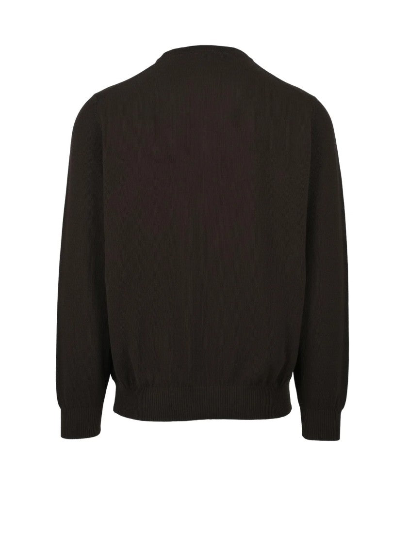 Filintrama Brown Textured Cotton Sweater