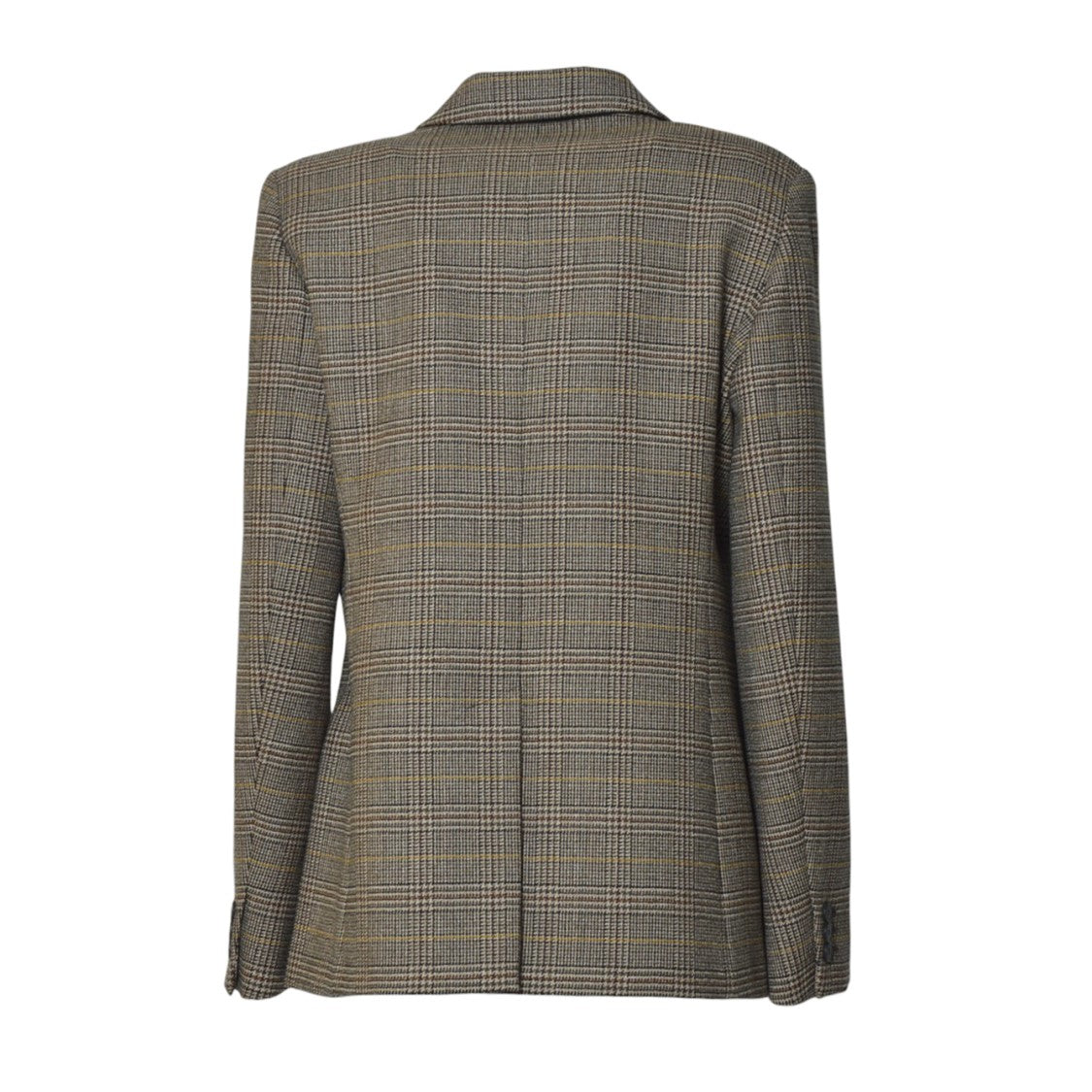 Max Mara Plaid Tailored Double-Breasted Jacket With Notched Lapels