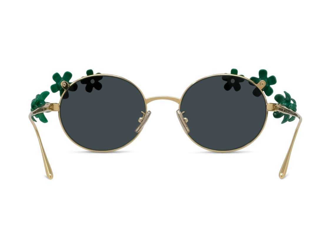 Loewe Gold Lw40173u Floral Round Metal Sunglasses