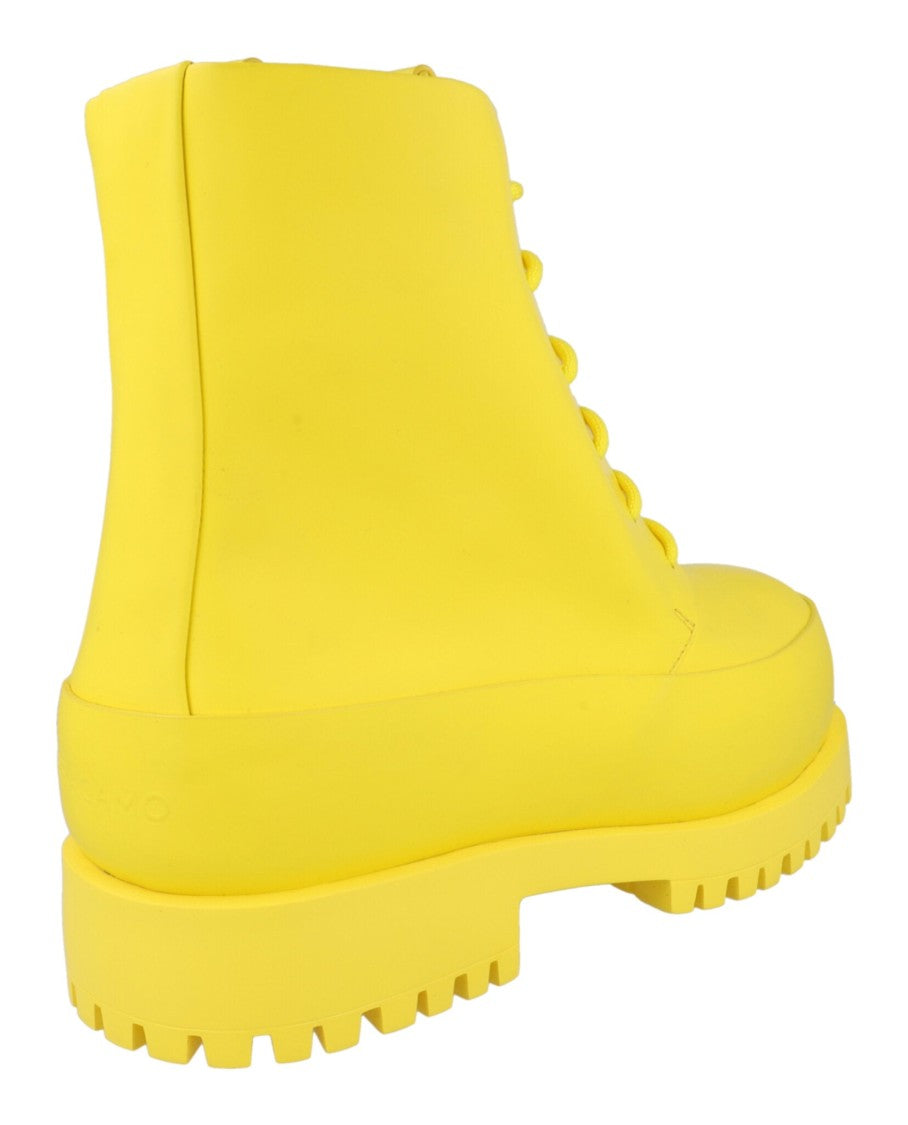 Ferragamo Fede Leather Combat Boots