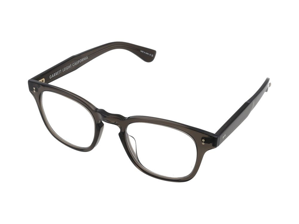Garrett Leight Smoky Black Rounded Square Frame Optical Glasses