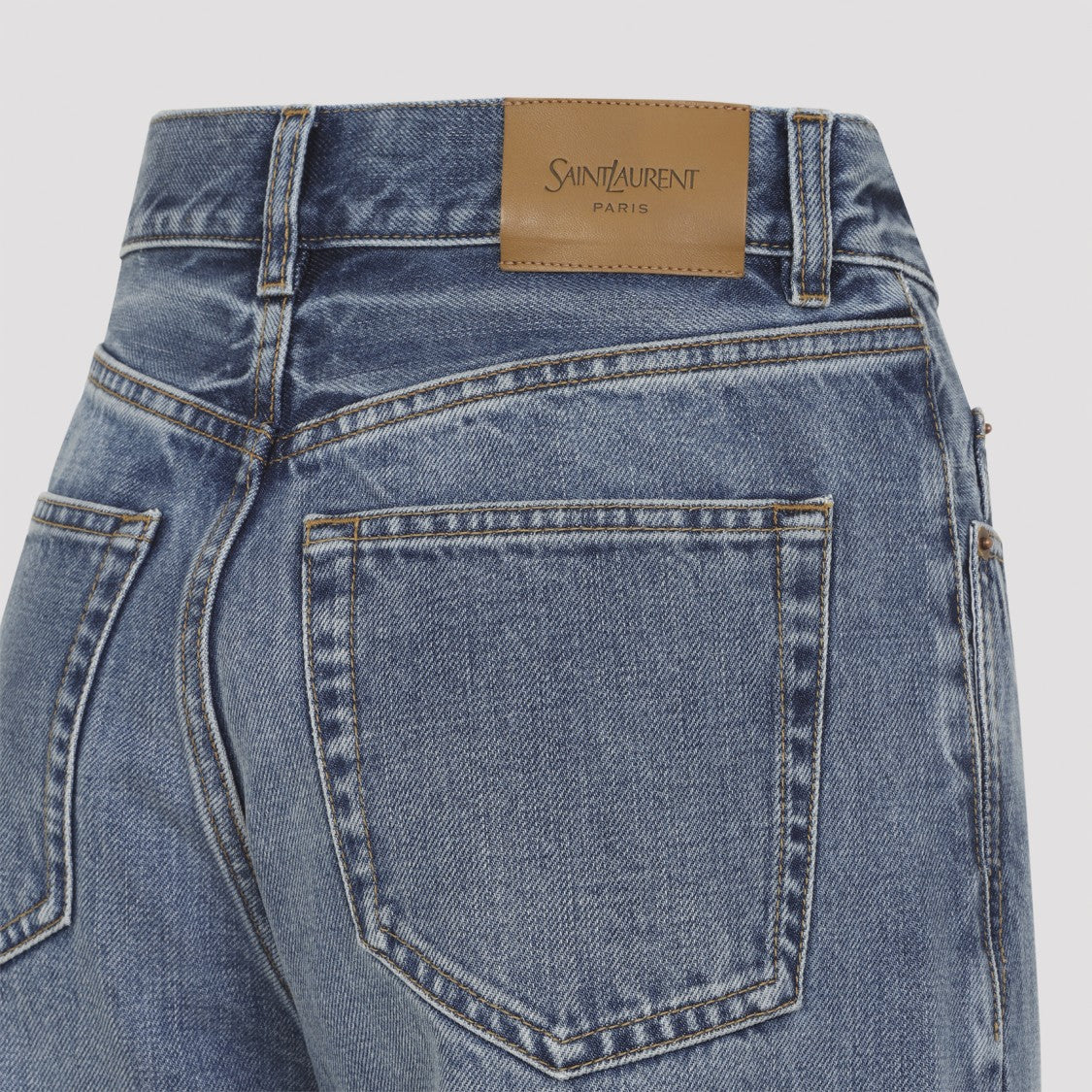 Saint Laurent High-Waisted Straight-Leg Jeans With Classic Five-Pocket Design