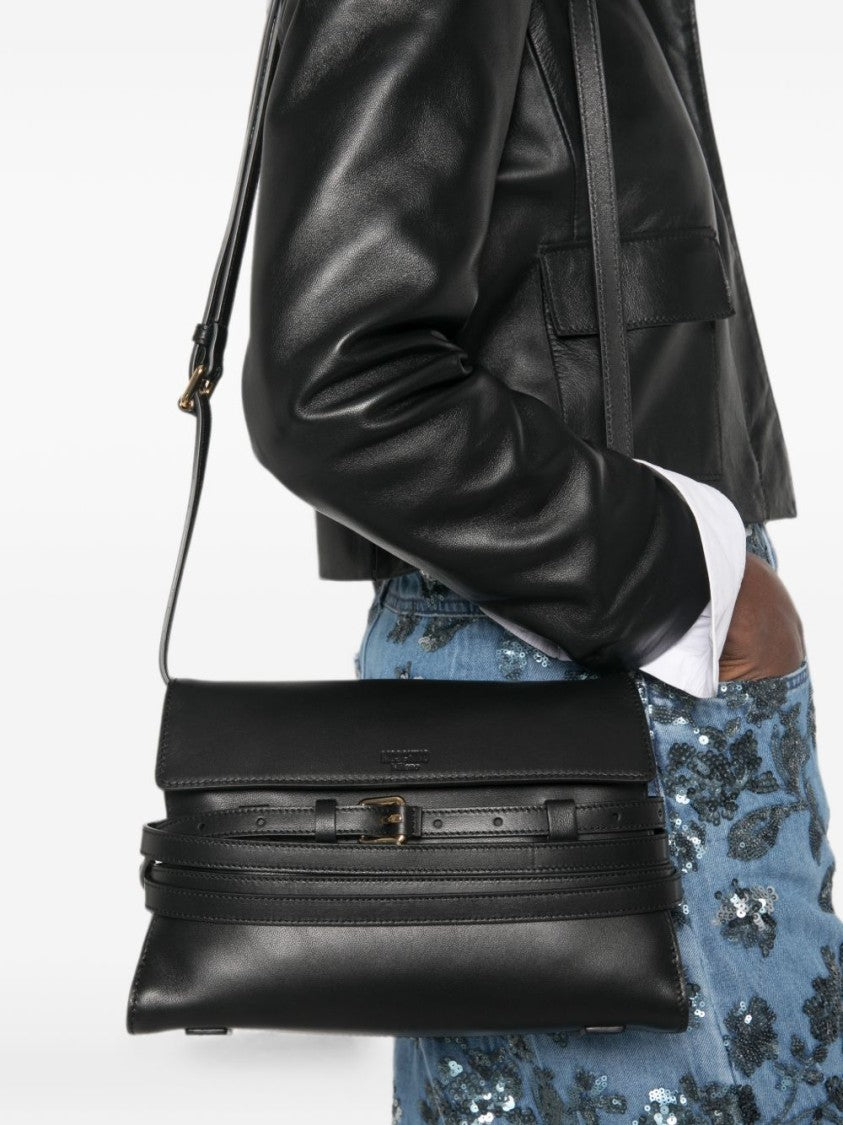 Moschino Structured Shoulder Bag - Black