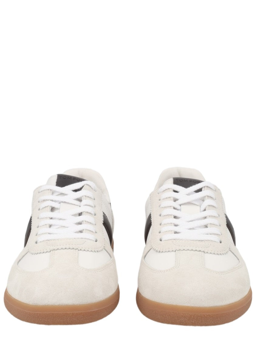 Tom Ford Minimalist White Calf Leather Sneakers