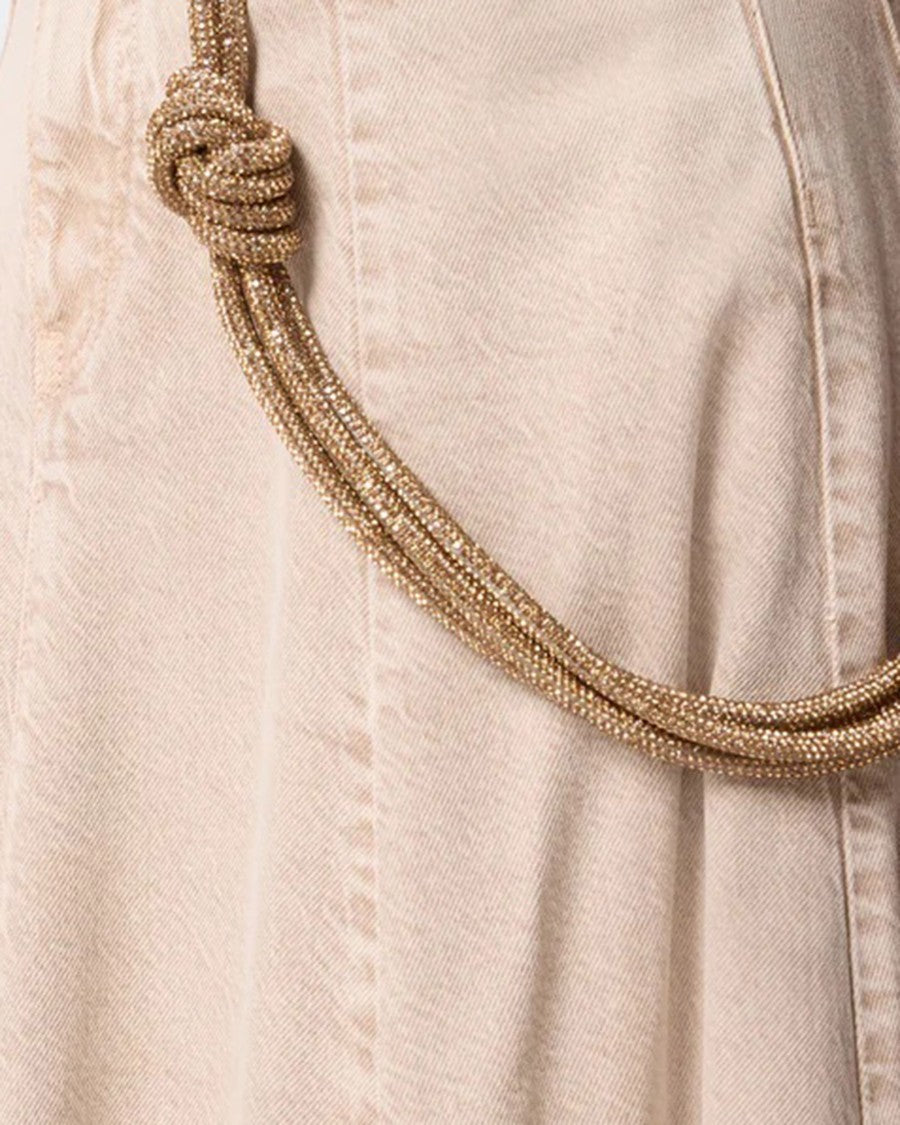 Pinko Beige Denim Skirt