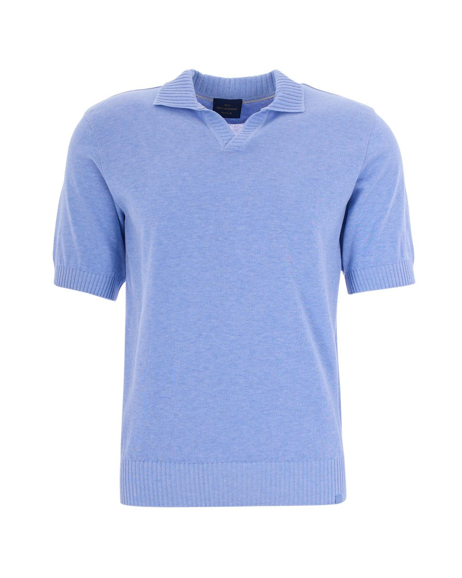Paul & Shark Light Blue Open Collar Polo Shirt