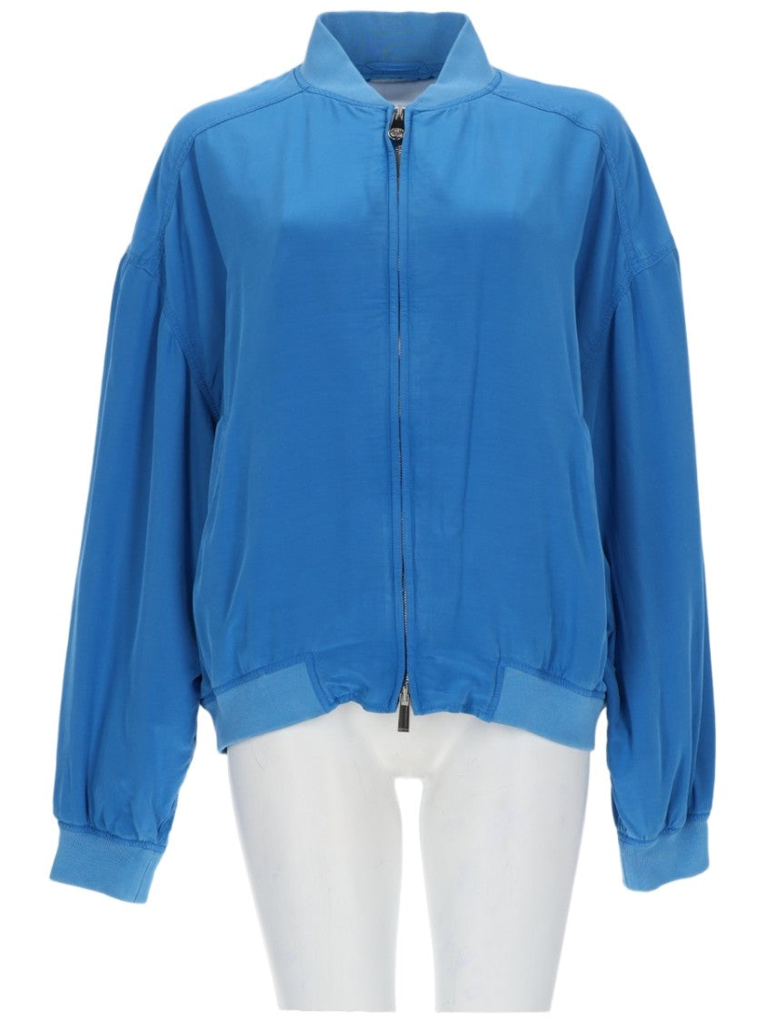 Versace Silk Dropped Shoulder Blouson Jacket