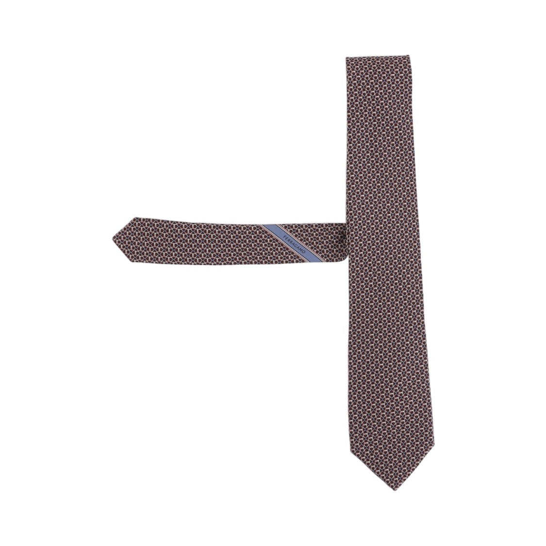 Salvatore Ferragamo Purple Geometric Patterned Silk Tie
