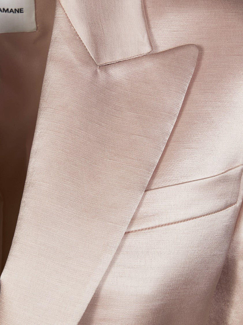 The Andamane Lustrous Single Button Notched Lapel Blazer