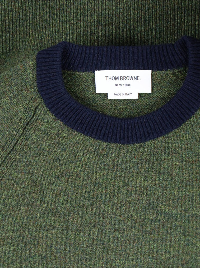 Thom Browne Green 4-Bar Wool Sweater