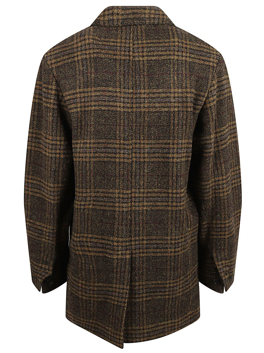 Isabel Marant Virgin Wool Checked Pattern Single-Button Jacket