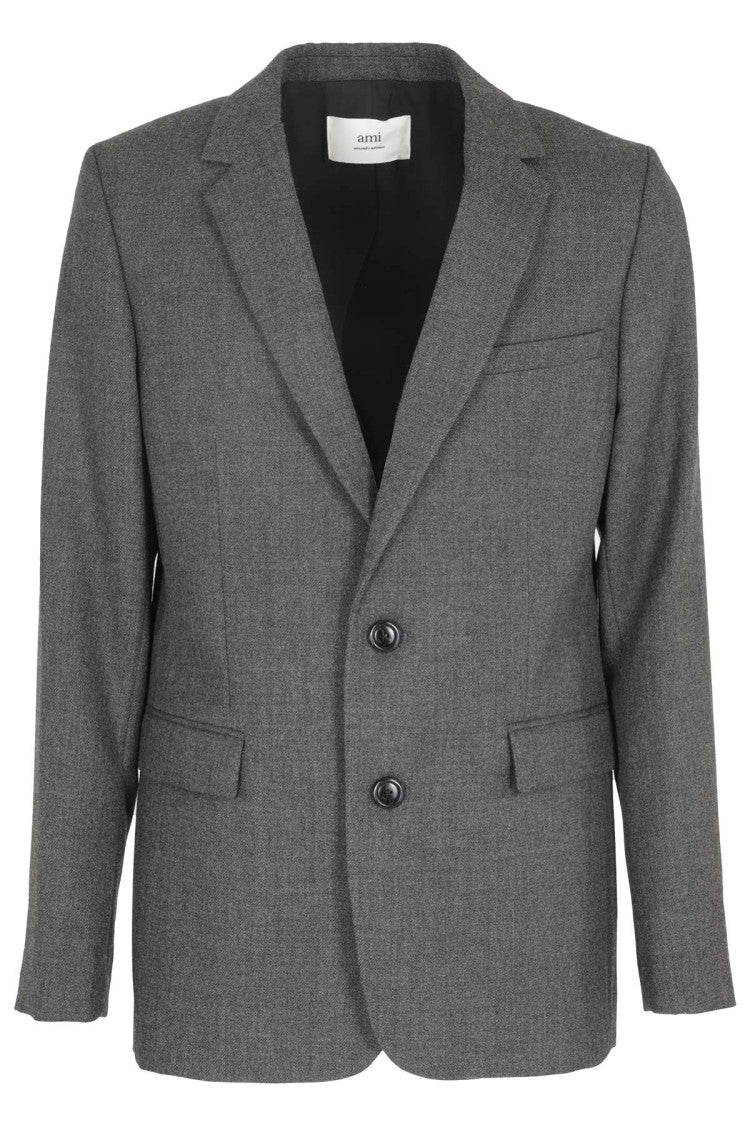 Ami Paris Single-Breasted Two-Button Jacket With Classic Lapel